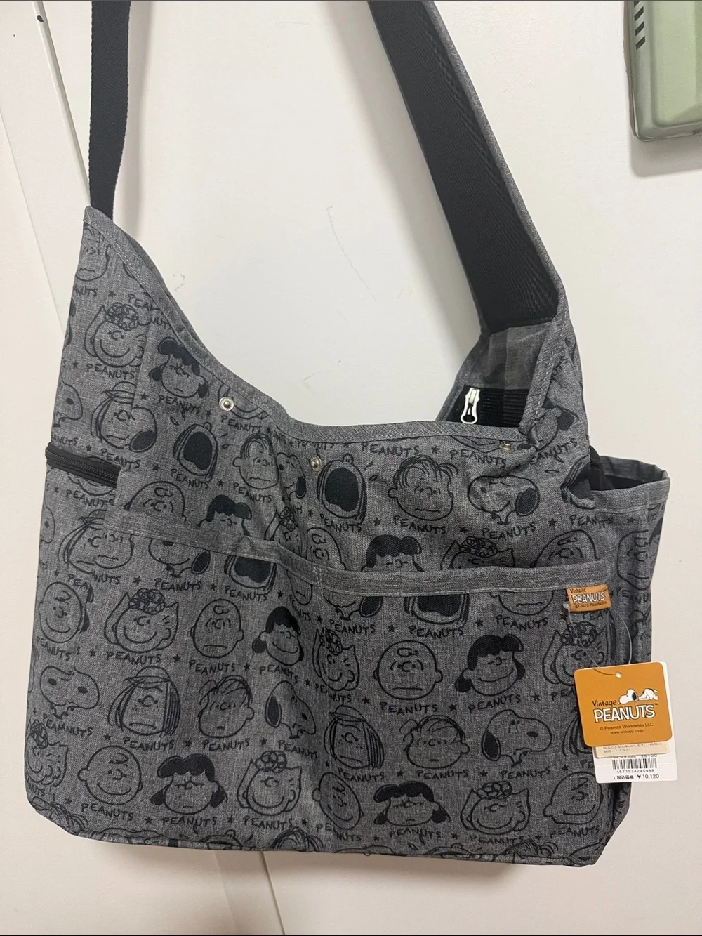 Peanuts Gray Printed Crossbody Shoulder Bag